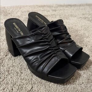 Kenneth Cole Women's Black Ruched Heels
